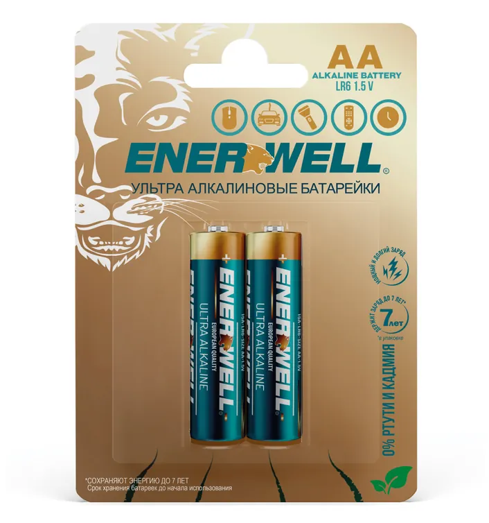 Алкалиновые батарейки АА LR6 (блистерная упаковка 2 шт.) / Alkaline Battery AA LR6 (blister packing 2)