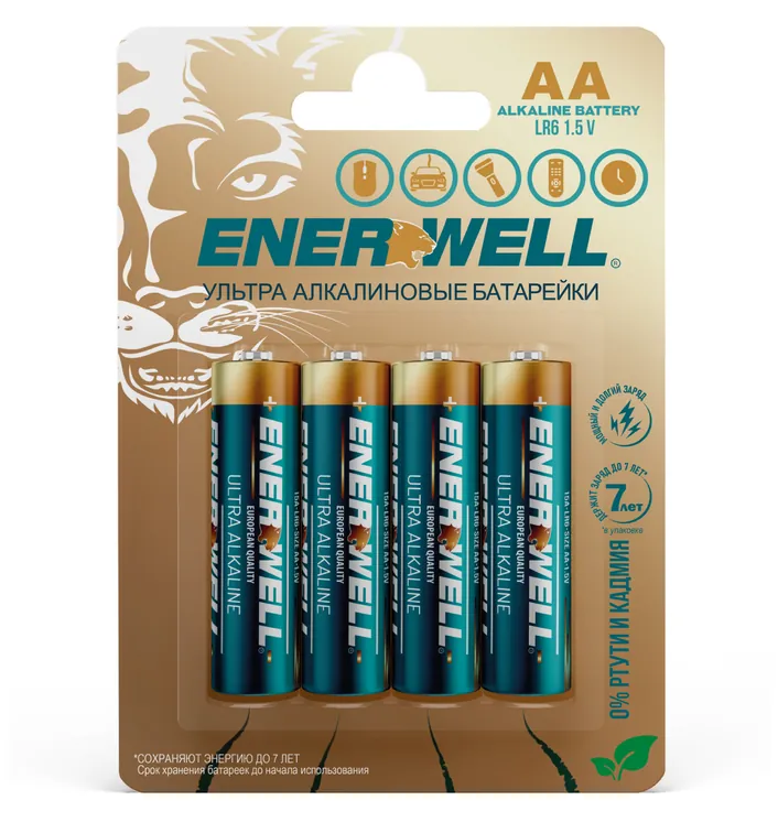Алкалиновые батарейки АА LR6 (блистерная упаковка 4 шт.) / Alkaline Battery AA LR6 (blister packing 4)