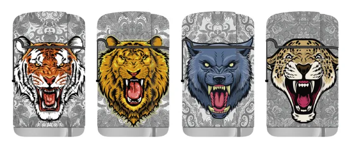 Тигр, Лев, Леопард и Волк Сингл Джет/Цветные прорезиненные / Tiger, Lion, Leo & Wolf Single Jet Flame/Rubber Color