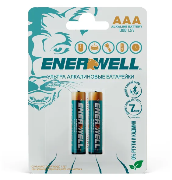 Алкалиновые батарейки ААA LR03 (блистерная упаковка 2 шт.) / Alkaline Battery AAA LR03 (blister packing 2)